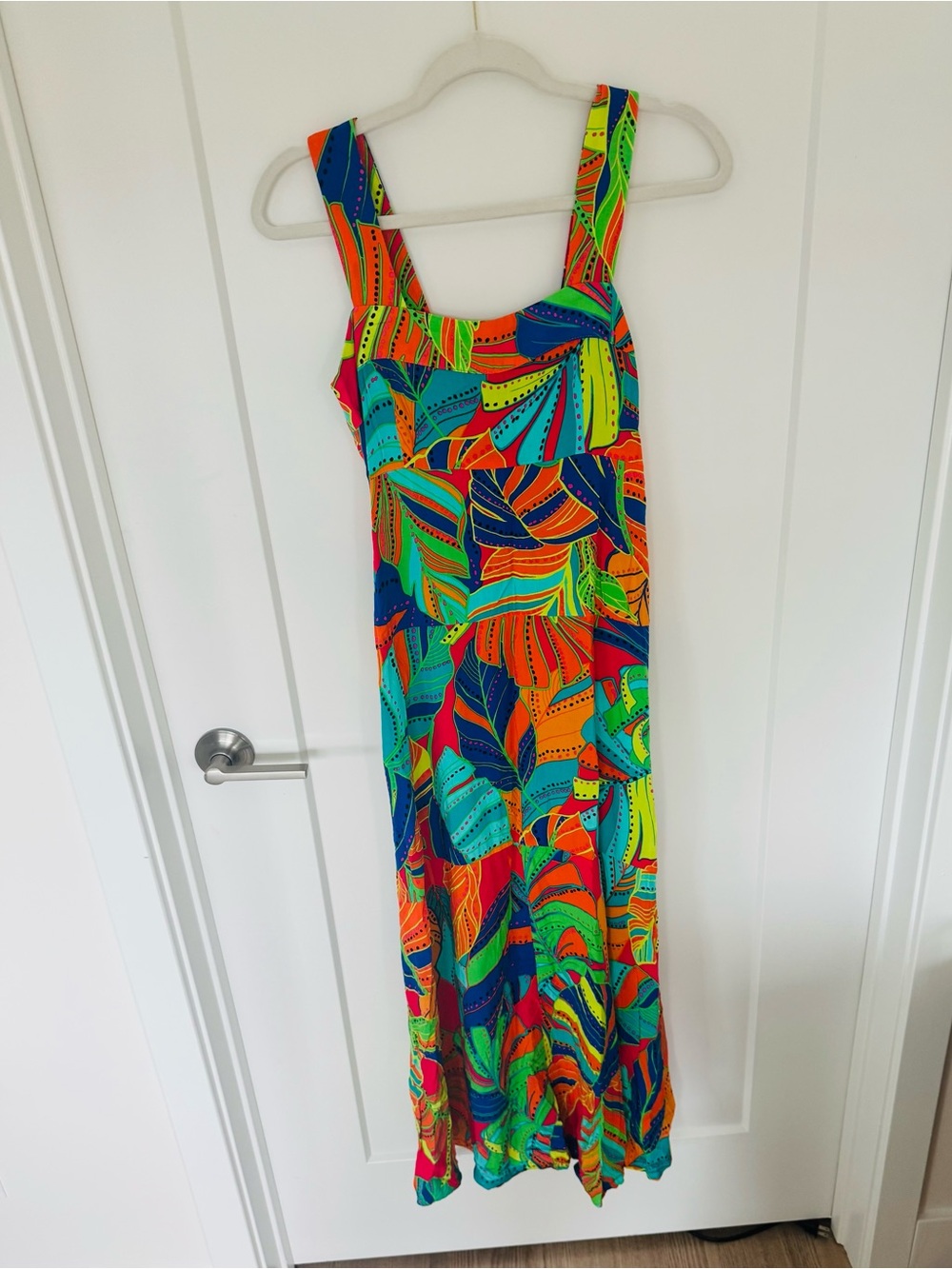 1. State Neon Multi-Color Tropical Print Maxi Dress XS NWOT
